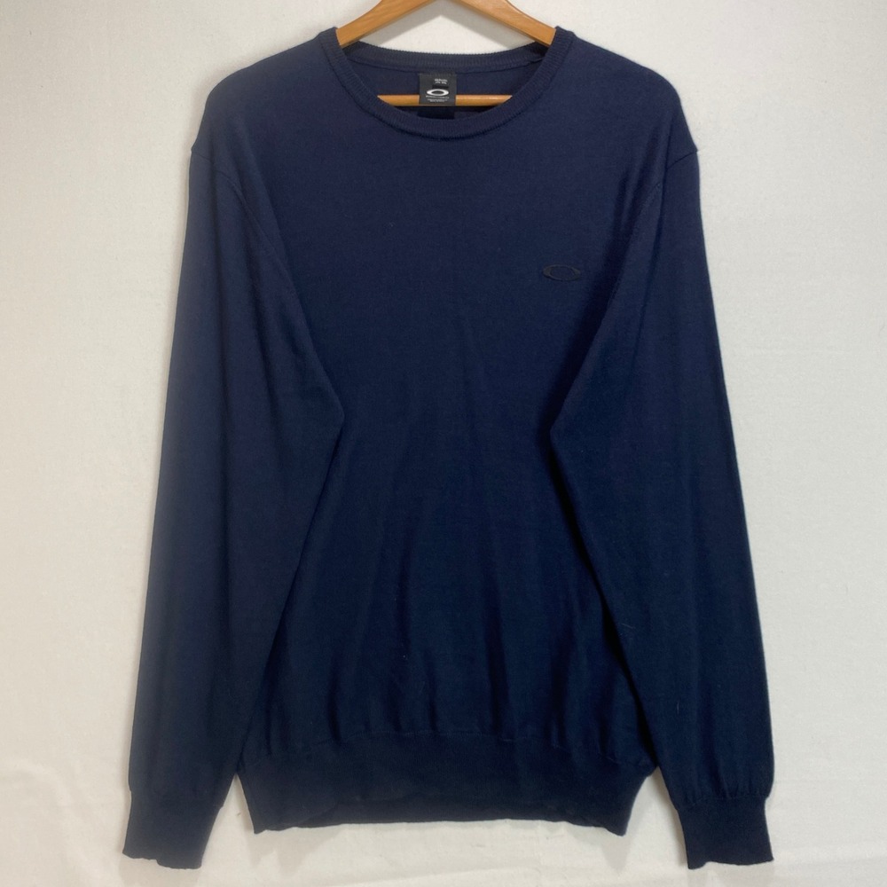 Oakley Mens Navy Blue Crew Neck Sweater Performance Fit Made in Italy Size 3XL